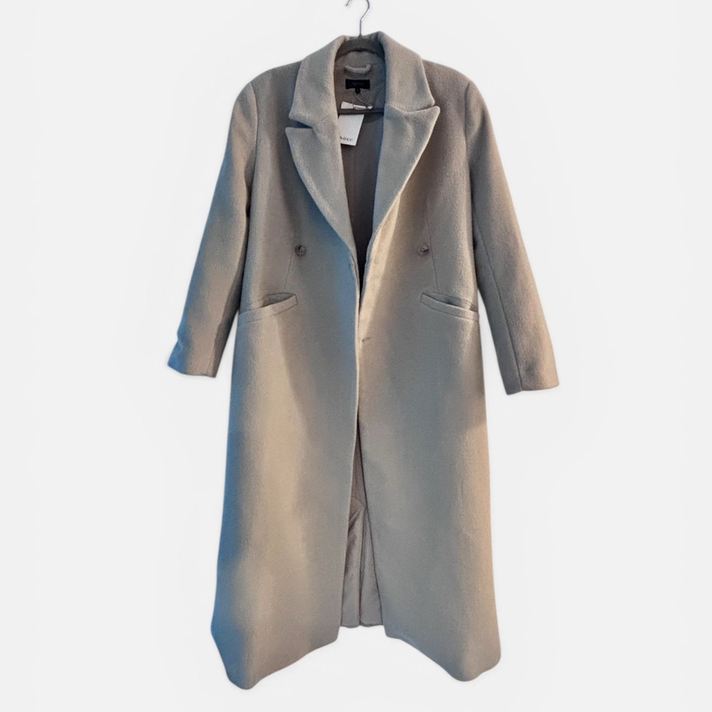 Quince Wool Cashmere Tailored Long Coat in Melange Sand Dune Size Small NWT - Picture 3 of 6